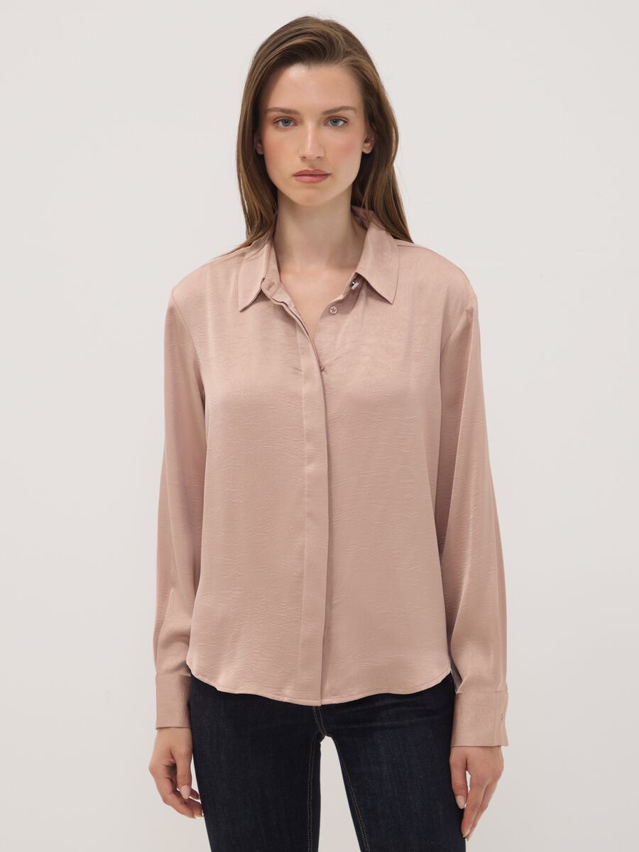 Pink regular-fit shirt with classic collar_1