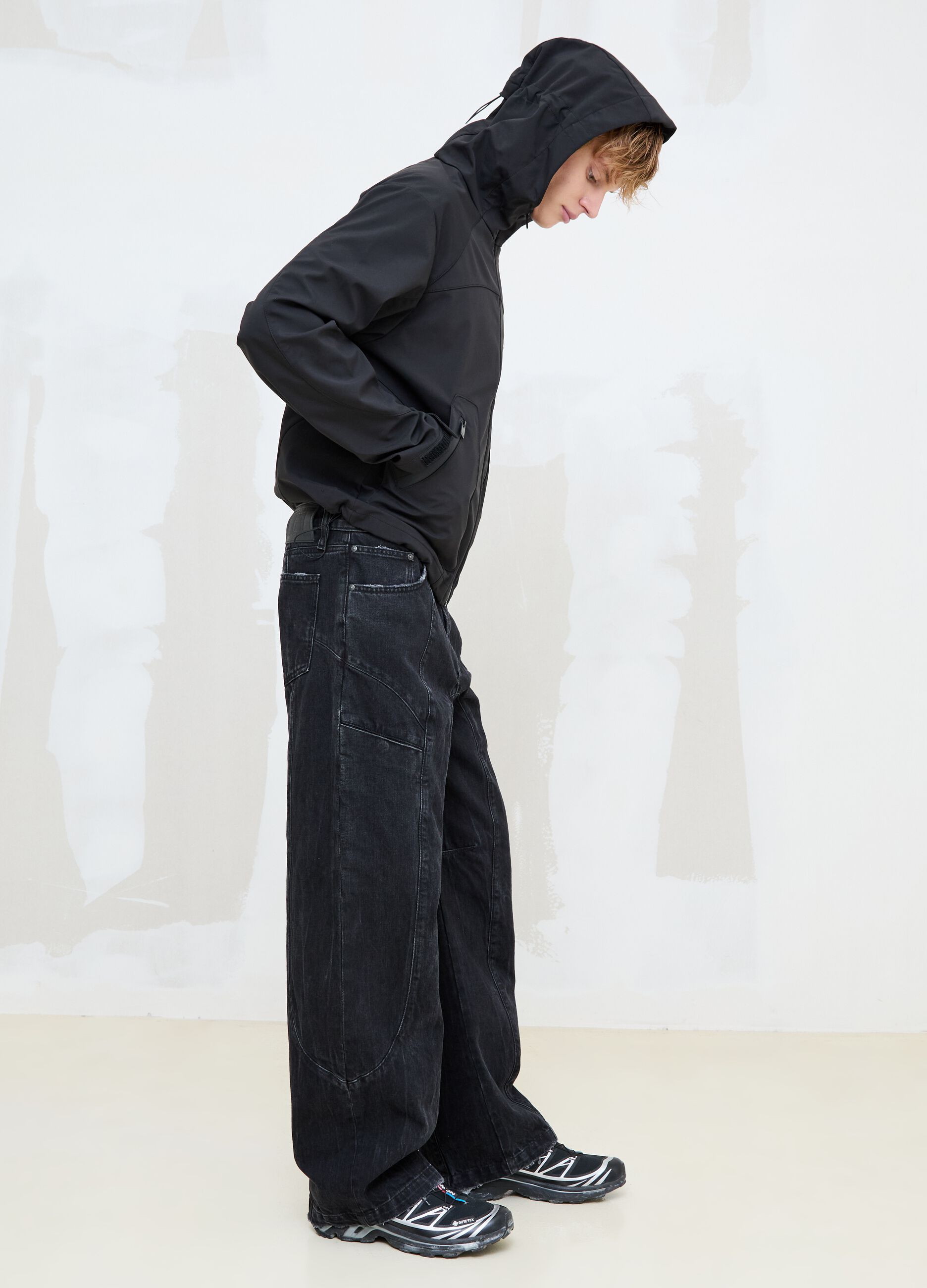 Washed Black Baggy Denim