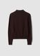 Brown pure wool cardigan with polo collar, regular fit_2