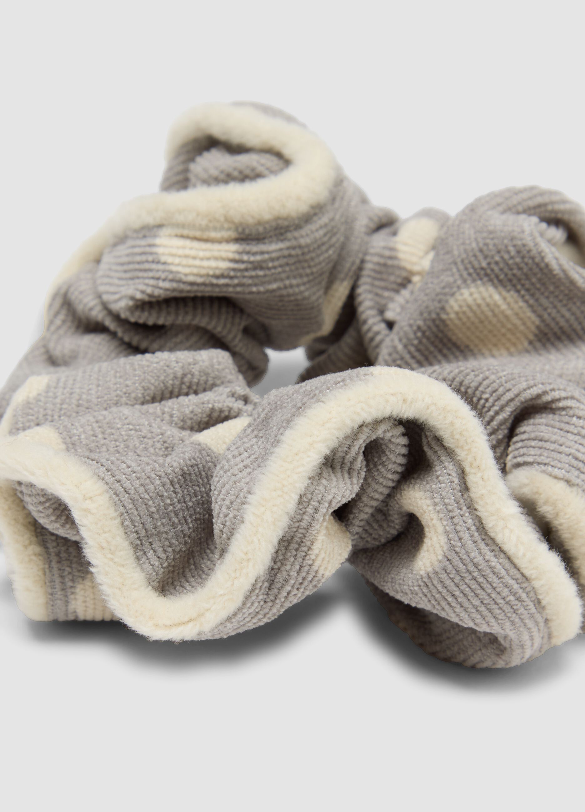 Grey Polka Dot Scrunchie