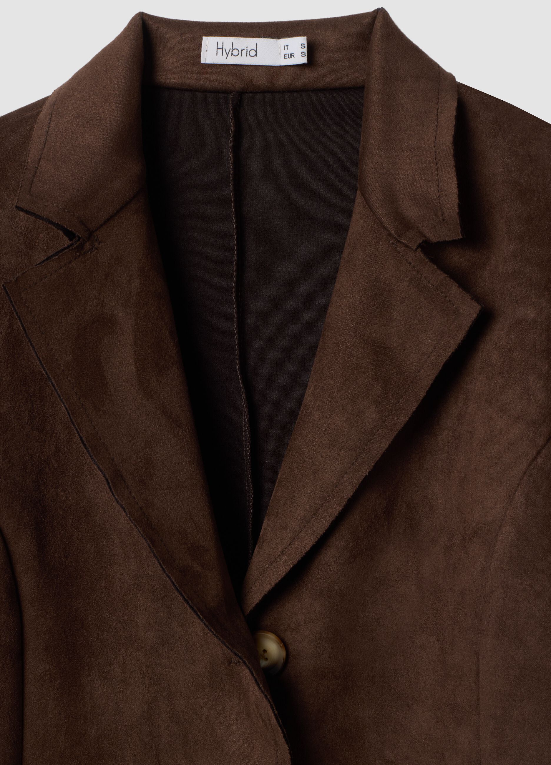 Brown regular-fit jacket with lapels and patch pockets