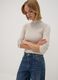 Beige ribbed viscose-blend jumper with high neck_0
