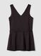 Black stretch viscose dress with deep V-neck_2
