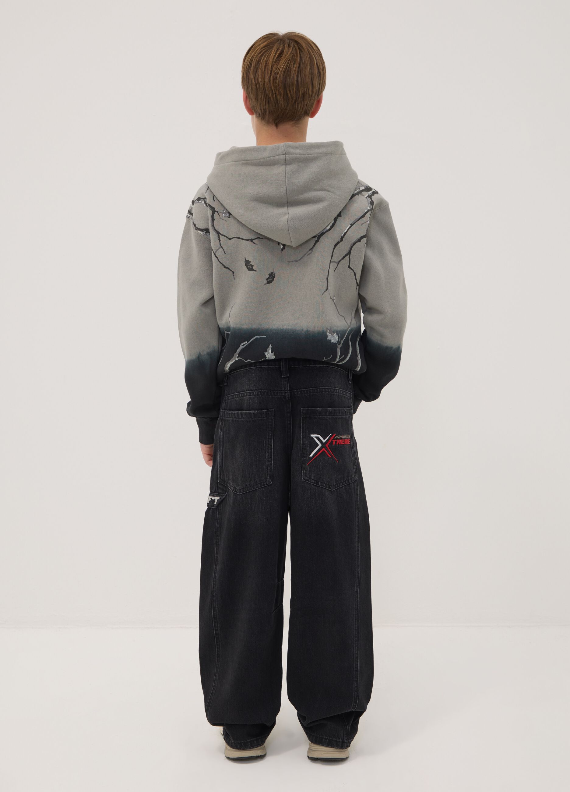 Jeans neri baggy fit in puro cotone
