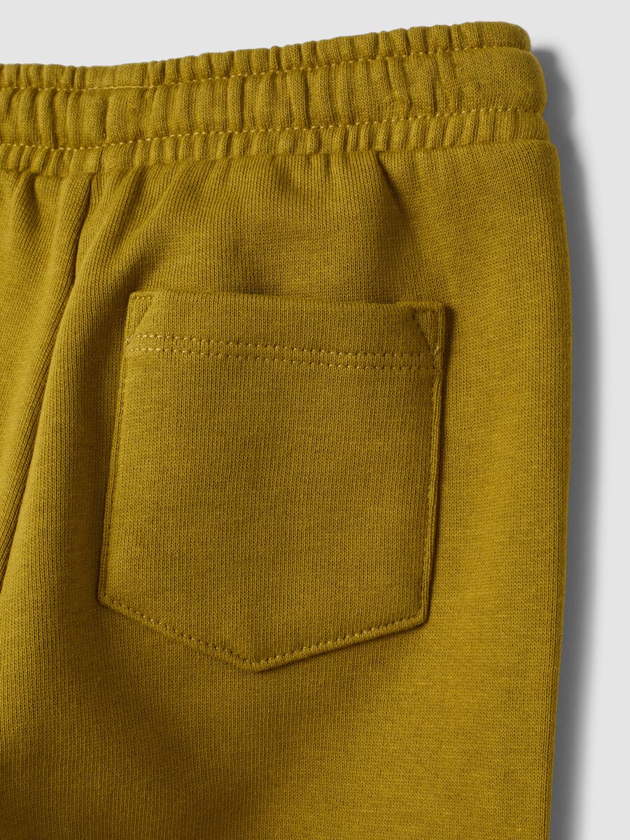 Green pure cotton jogger trousers with pockets_3