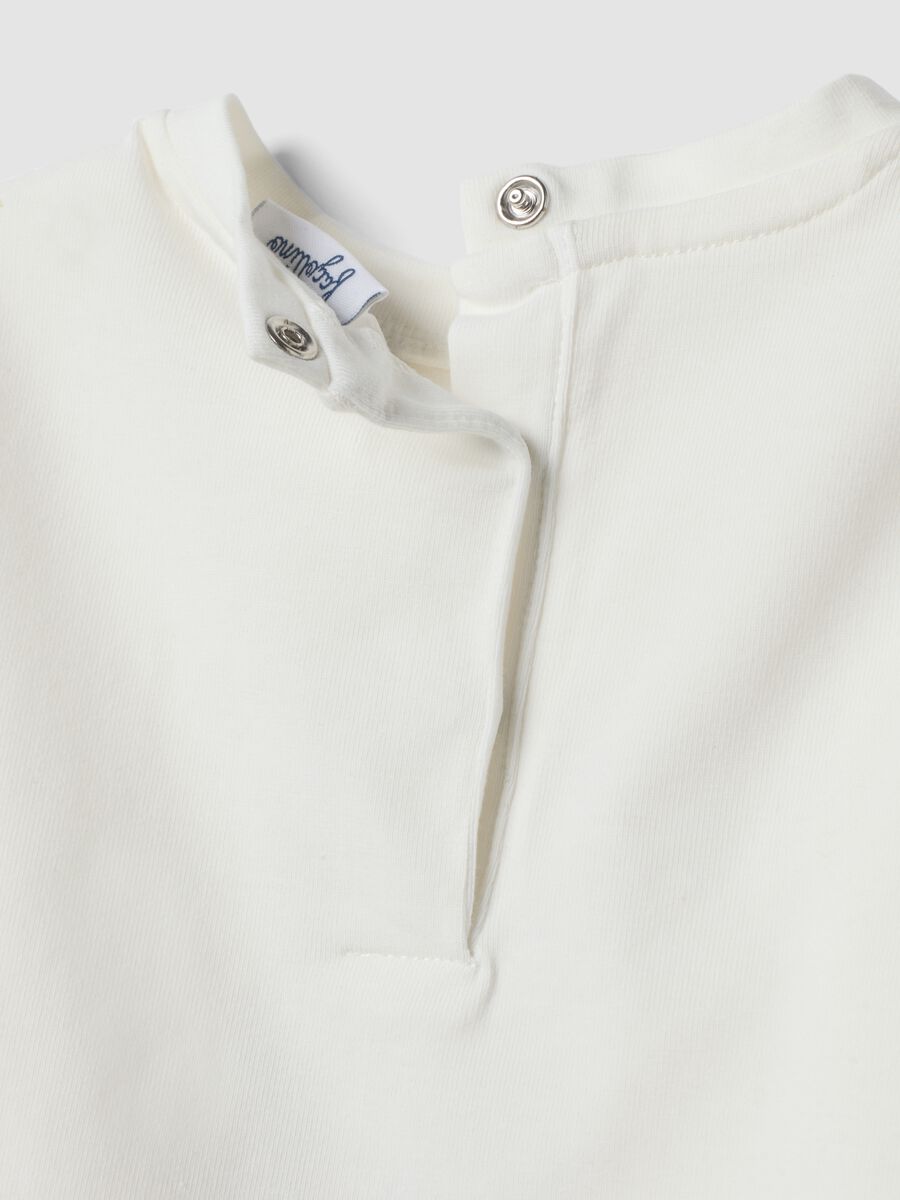 White organic stretch cotton T-shirt with teddy bear print_3