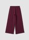 Pantaloni viola in puro cotone a gamba ampia_2