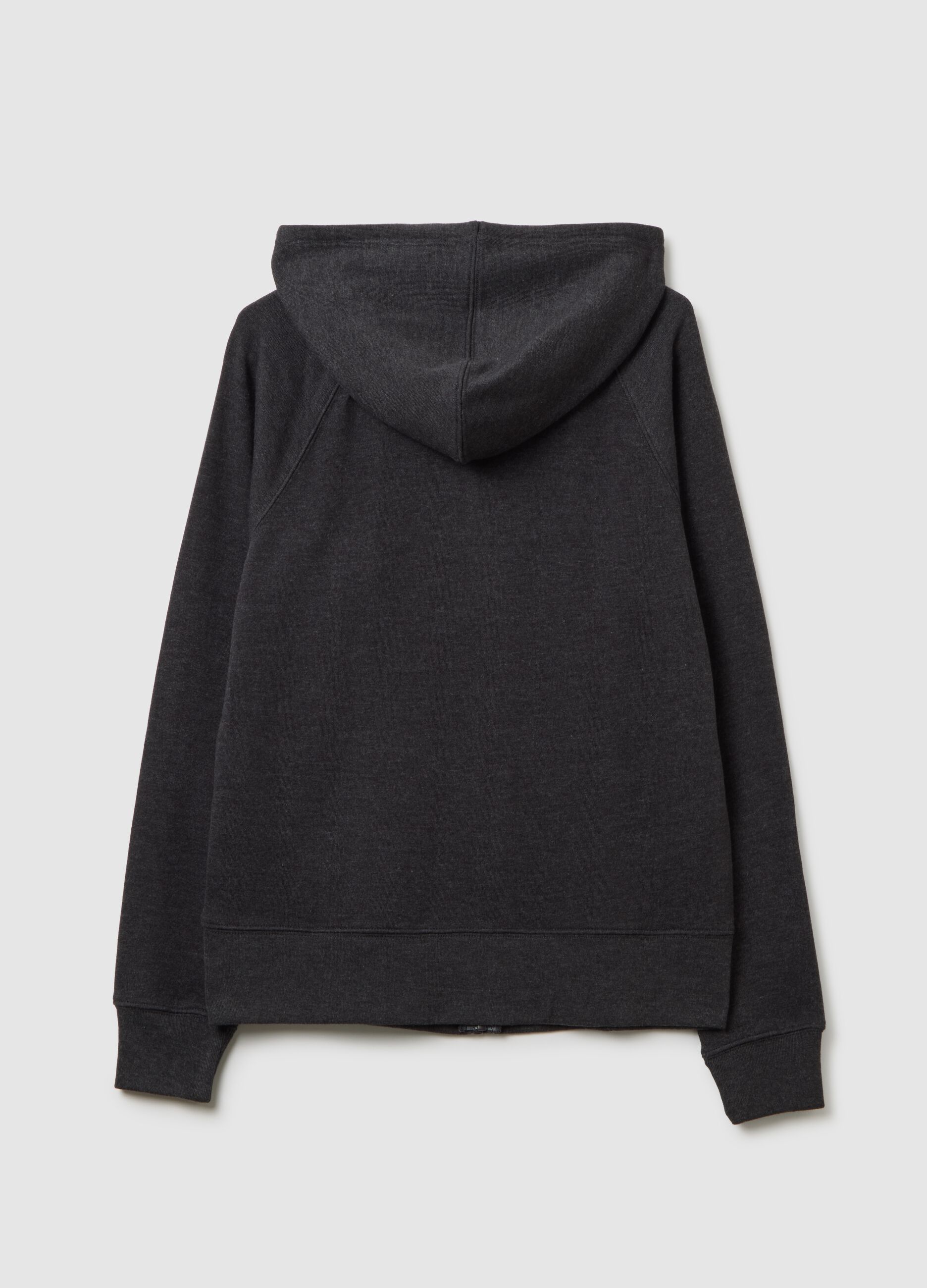 Full-zip sweatshirt with hood and logo embroidery