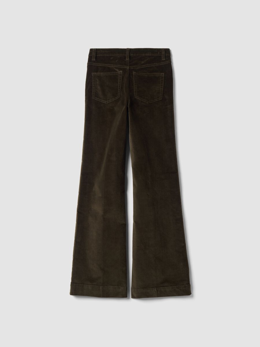 Green bootcut stretch-cotton jeans_2