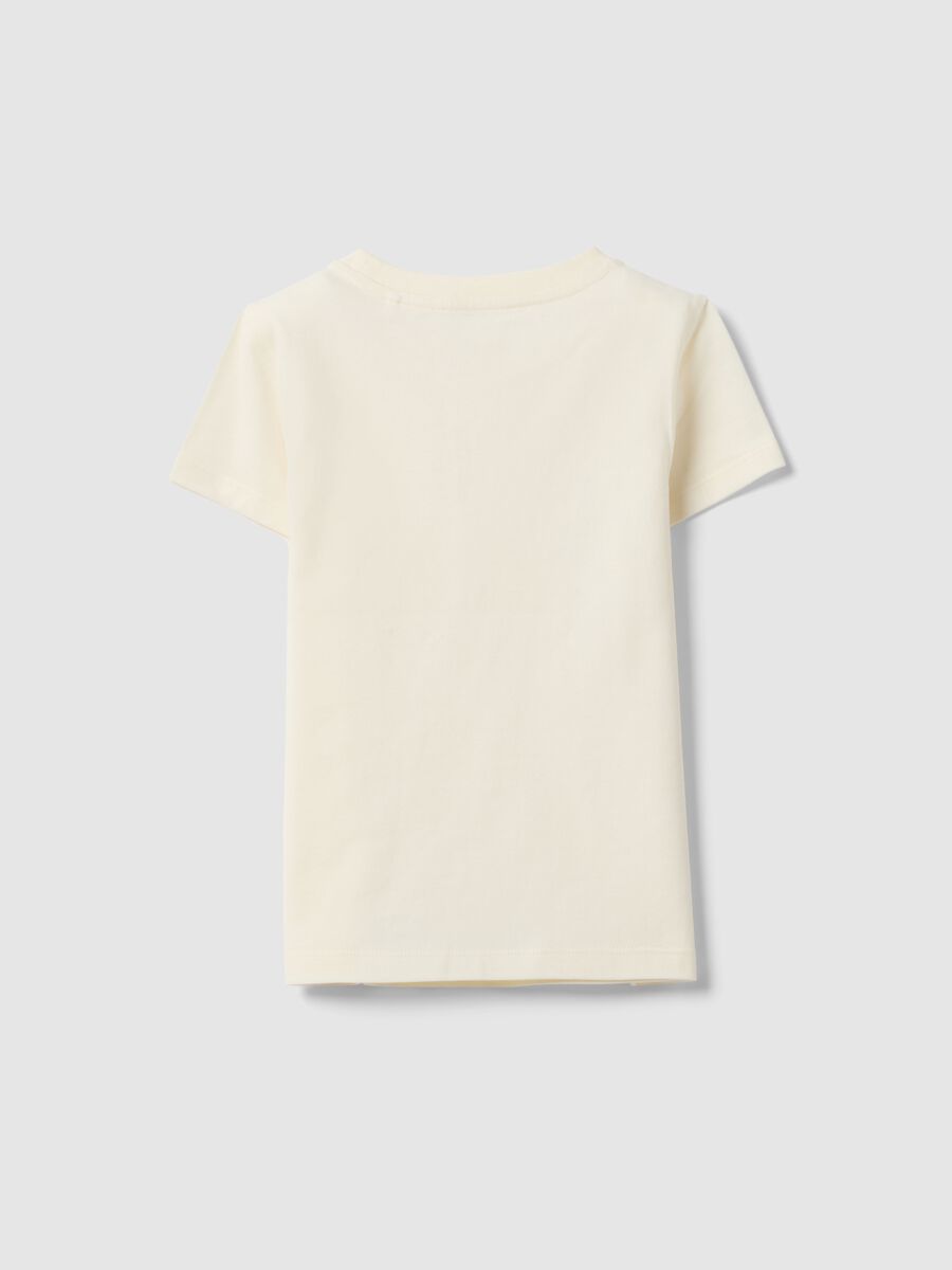 Girls' white pure cotton regular-fit T-shirt with print_1