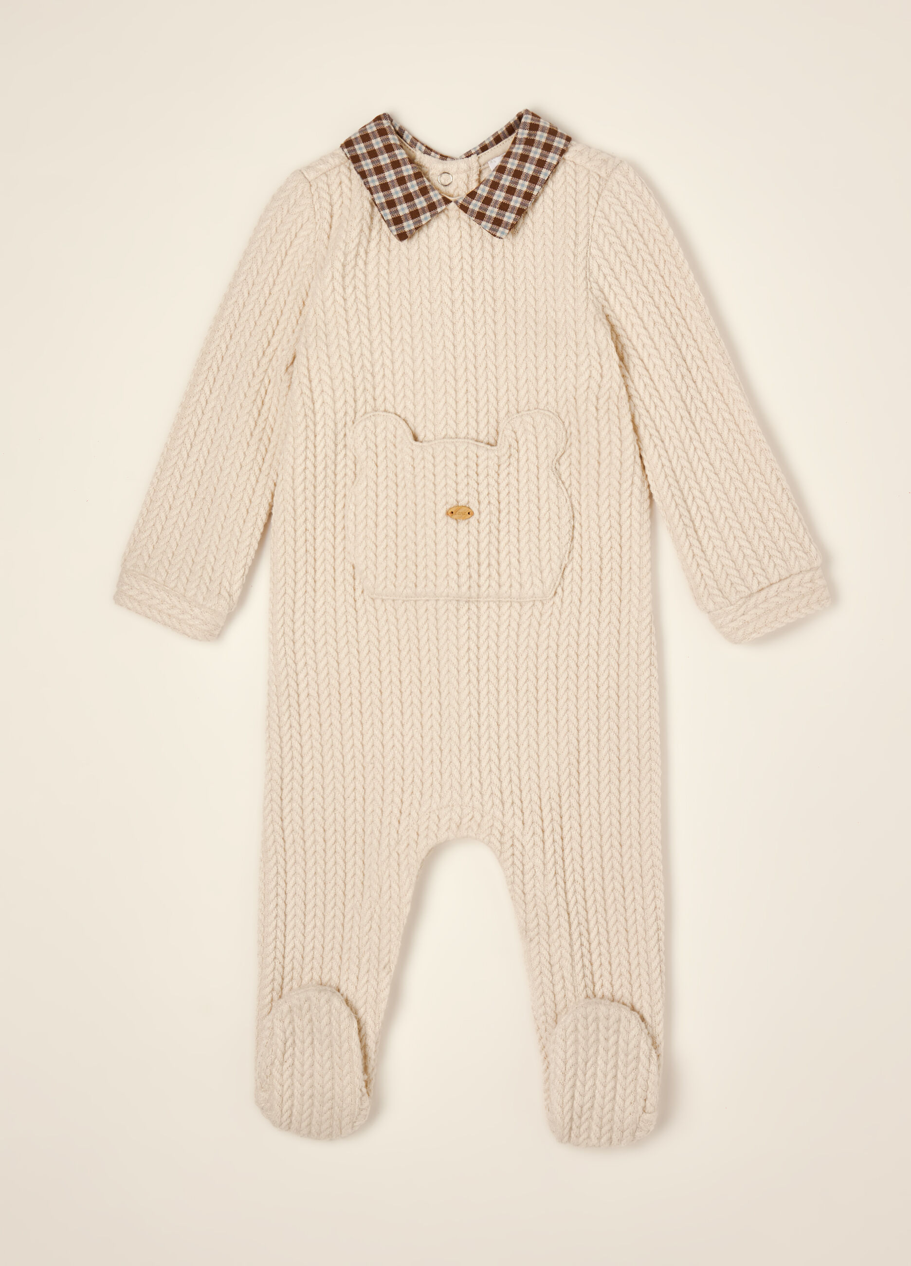 IANA stretchy viscose-blend knitted baby romper