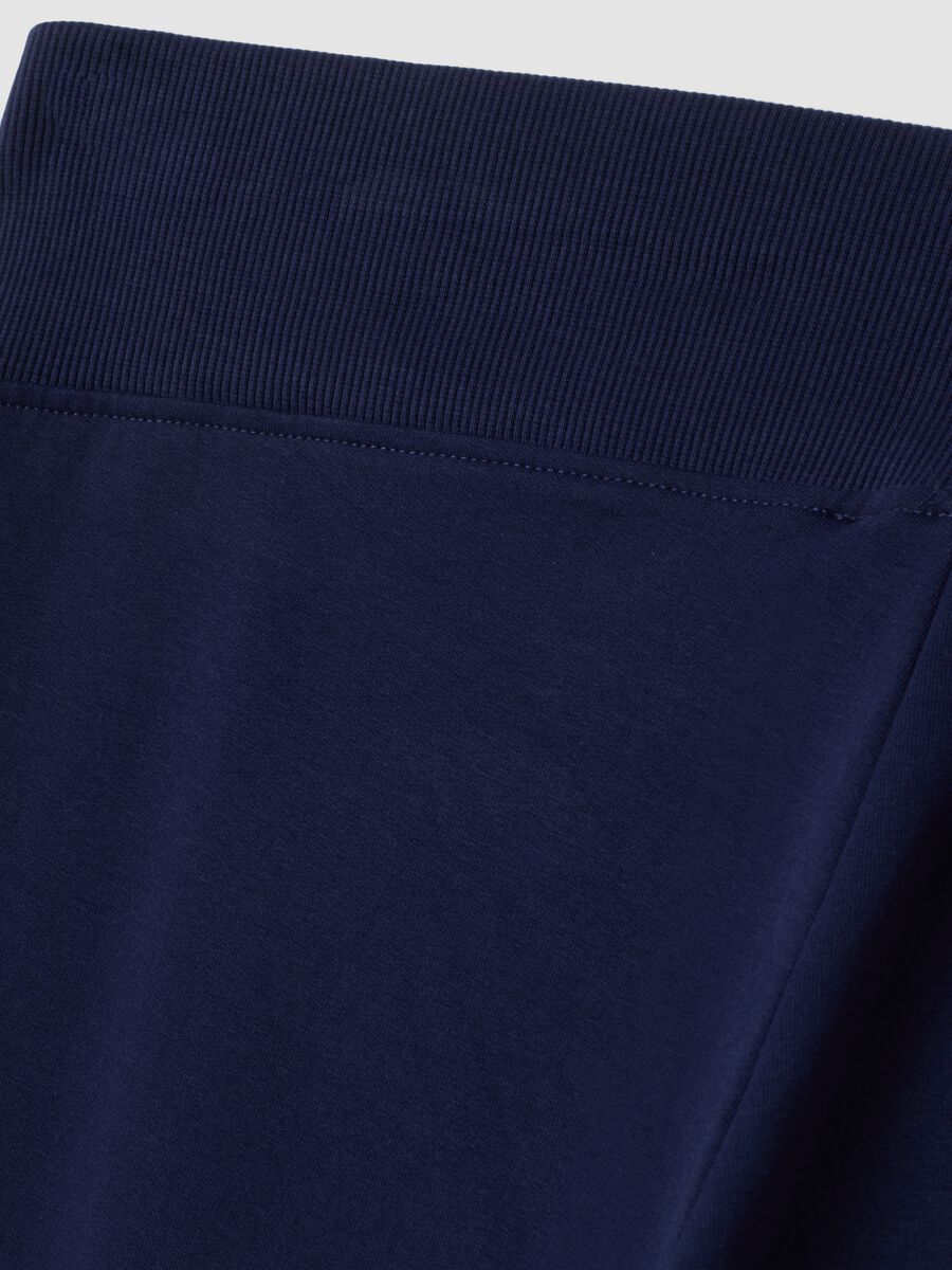 Blue bootcut trousers in stretch cotton_1