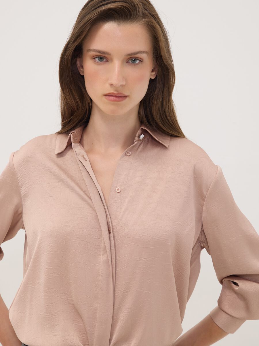 Pink regular-fit shirt with classic collar_0