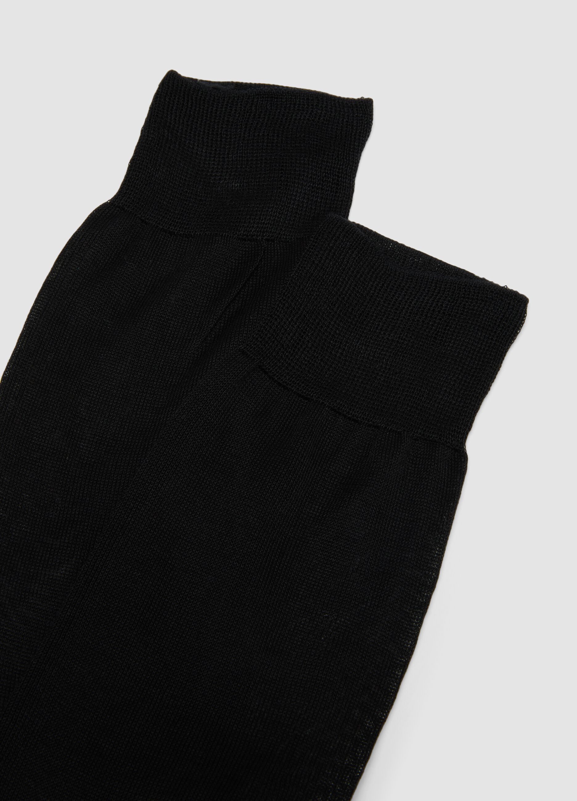 Black short socks in pure cotton