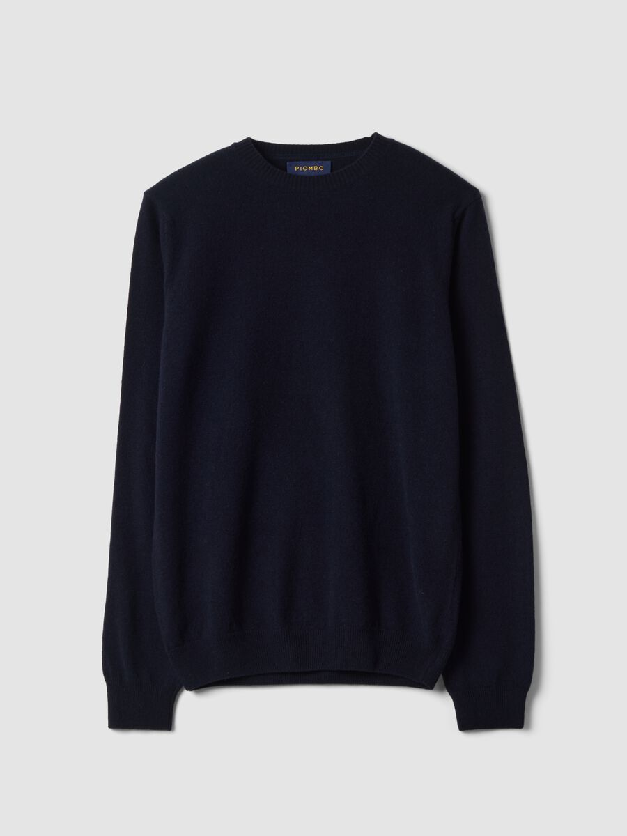 Blue pure wool crew-neck jumper, regular fit_4