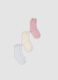 Tripack di calze midi rosa in cotone organico elasticizzato_0