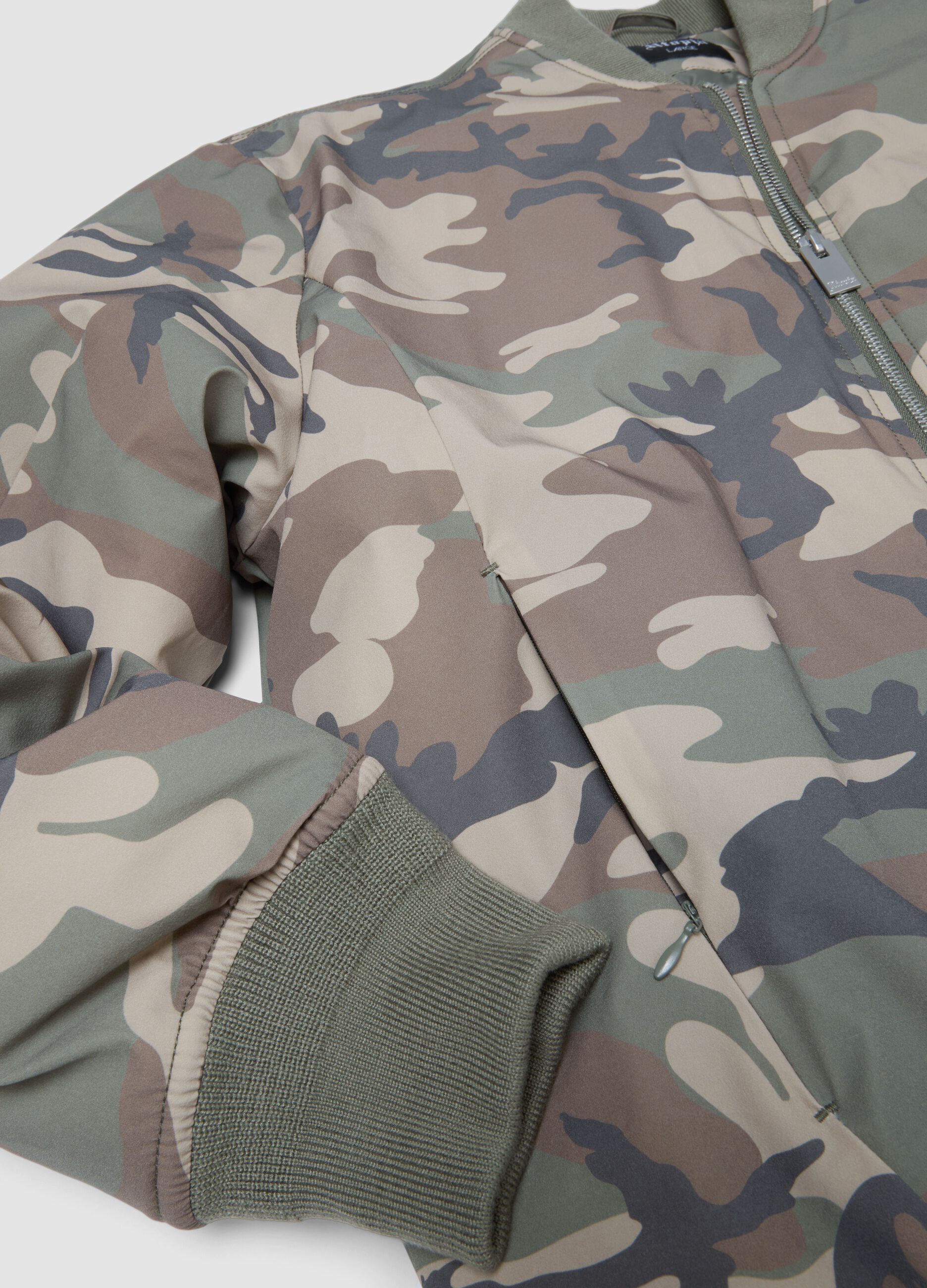 Nylon Camo Bomber Jacket