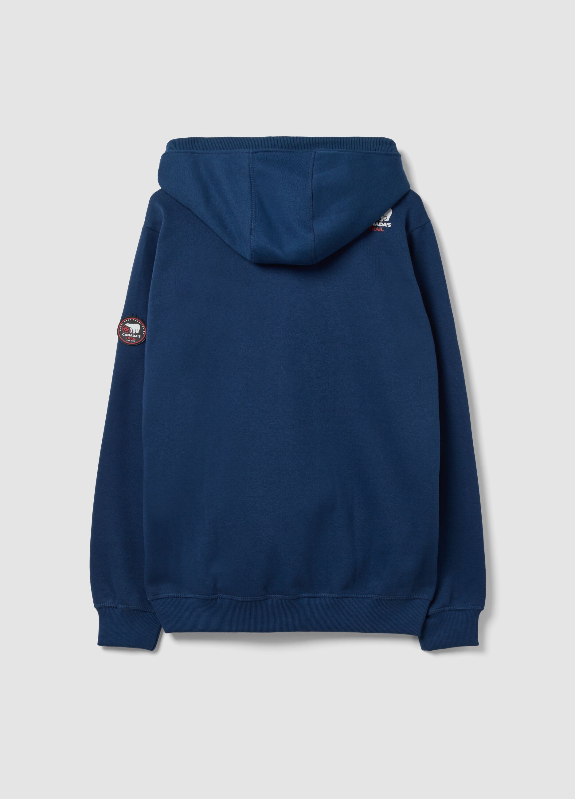 Blue cotton-blend hoodie