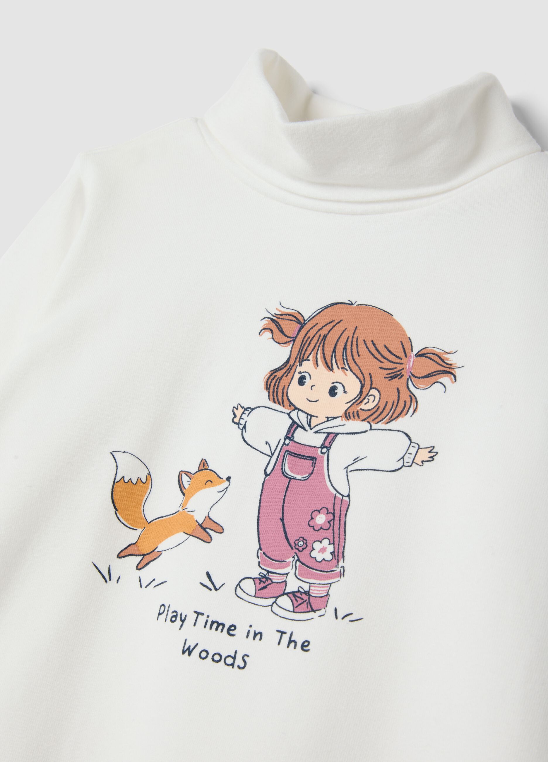White organic stretch cotton crew-neck T-shirt