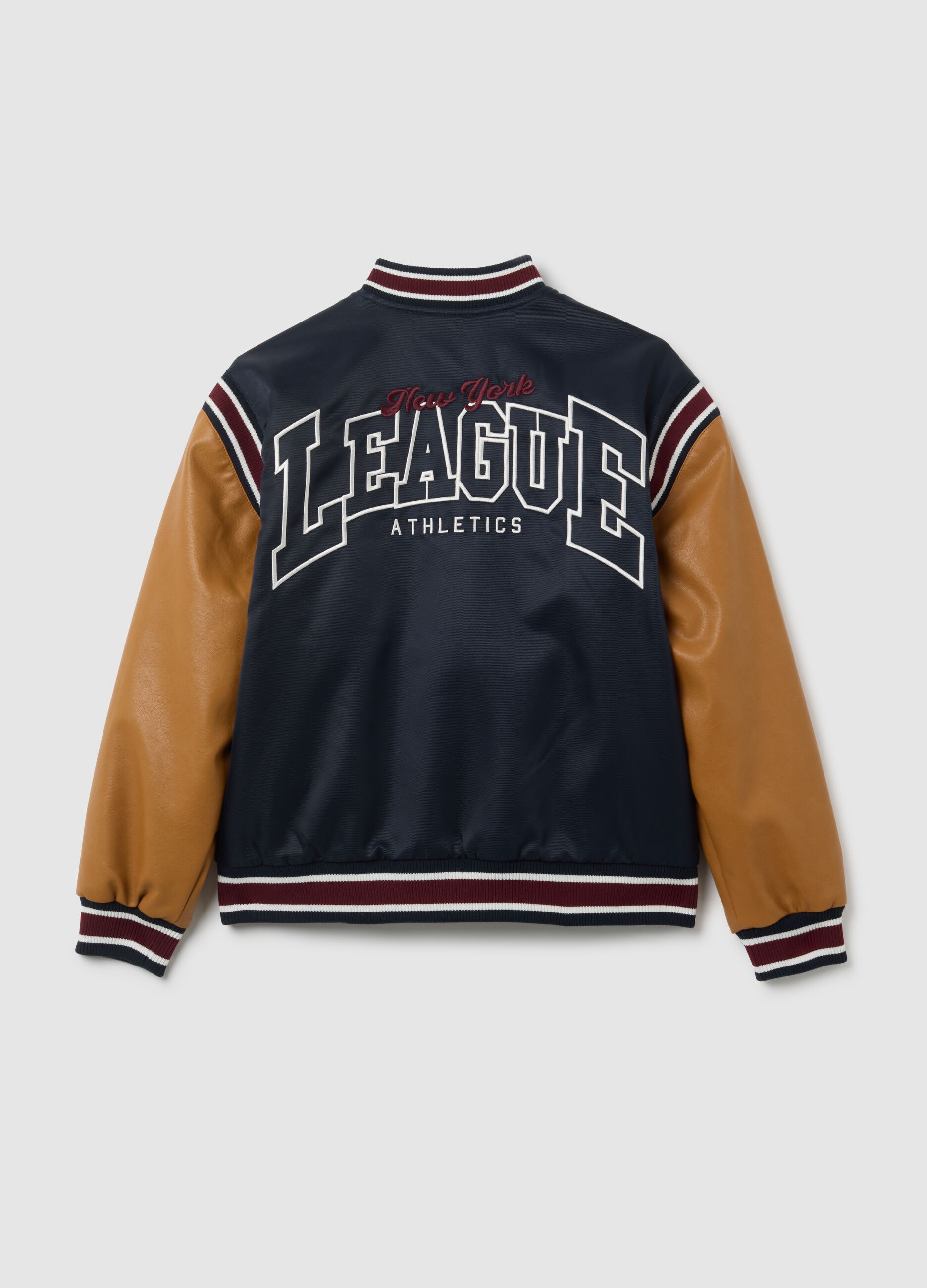 Blue Boy's Bomber Jacket with Buttons