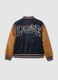 Blue Boy's Bomber Jacket with Buttons_4