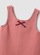 Dusty pink dress with crew neck and bow_3