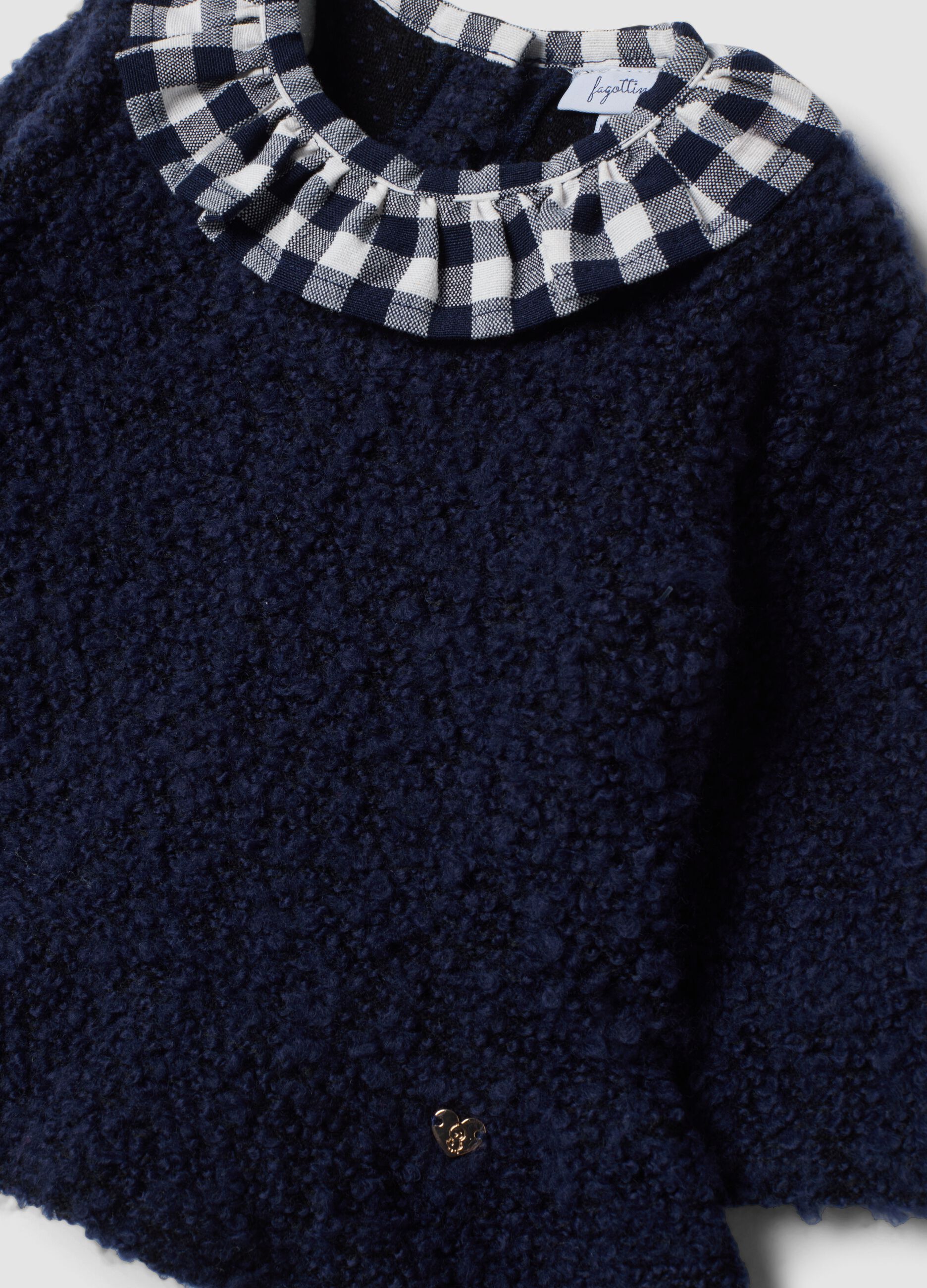 Navy two-piece cotton-blend set
