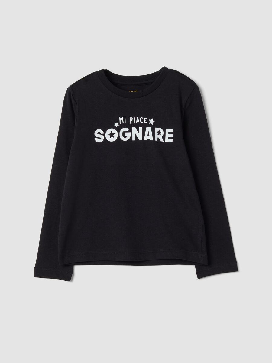 Black crew-neck T-shirt in pure organic cotton_0