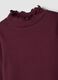 Purple organic stretch cotton T-shirt with mock neck_2