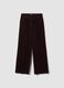 بنطال The Iconic Pants بني من قطن مطاطي مضلّع بقصّة مستقيمة_4
