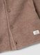 Brown knitted cardigan with crew neck and hood_2