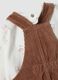 Brown organic cotton-blend set with Winnie the Pooh dungarees_3
