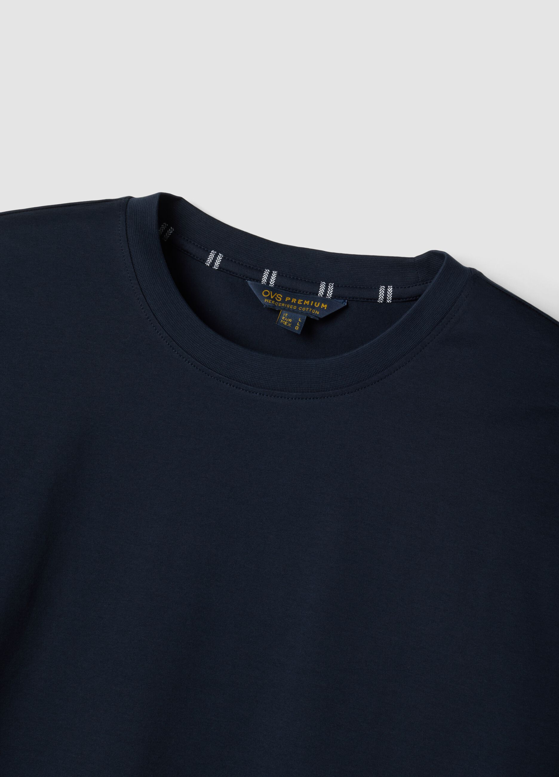 Pigiama blu navy in puro cotone organico con girocollo