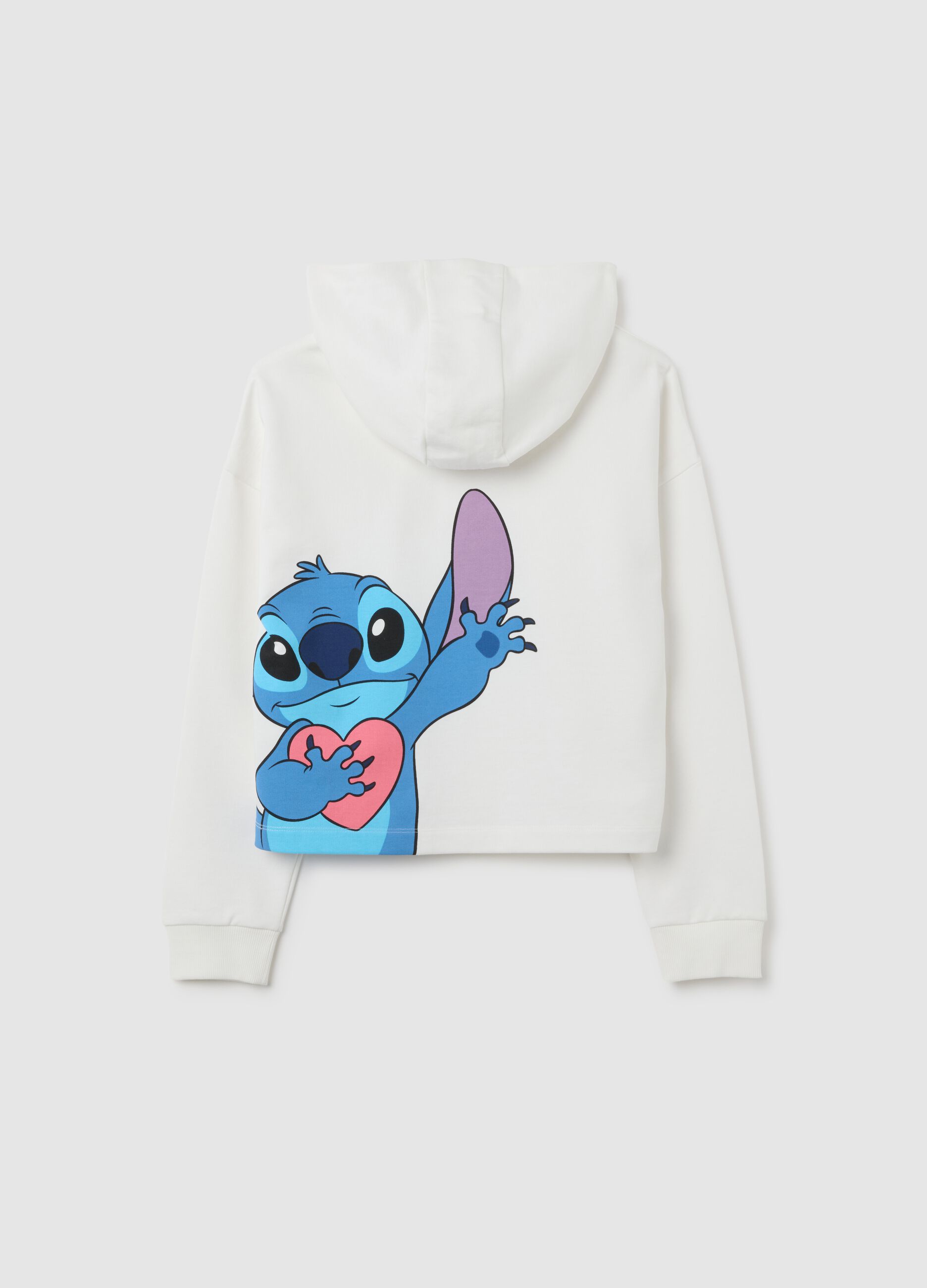 Girl's white regular fit pure cotton sweatshirt with print