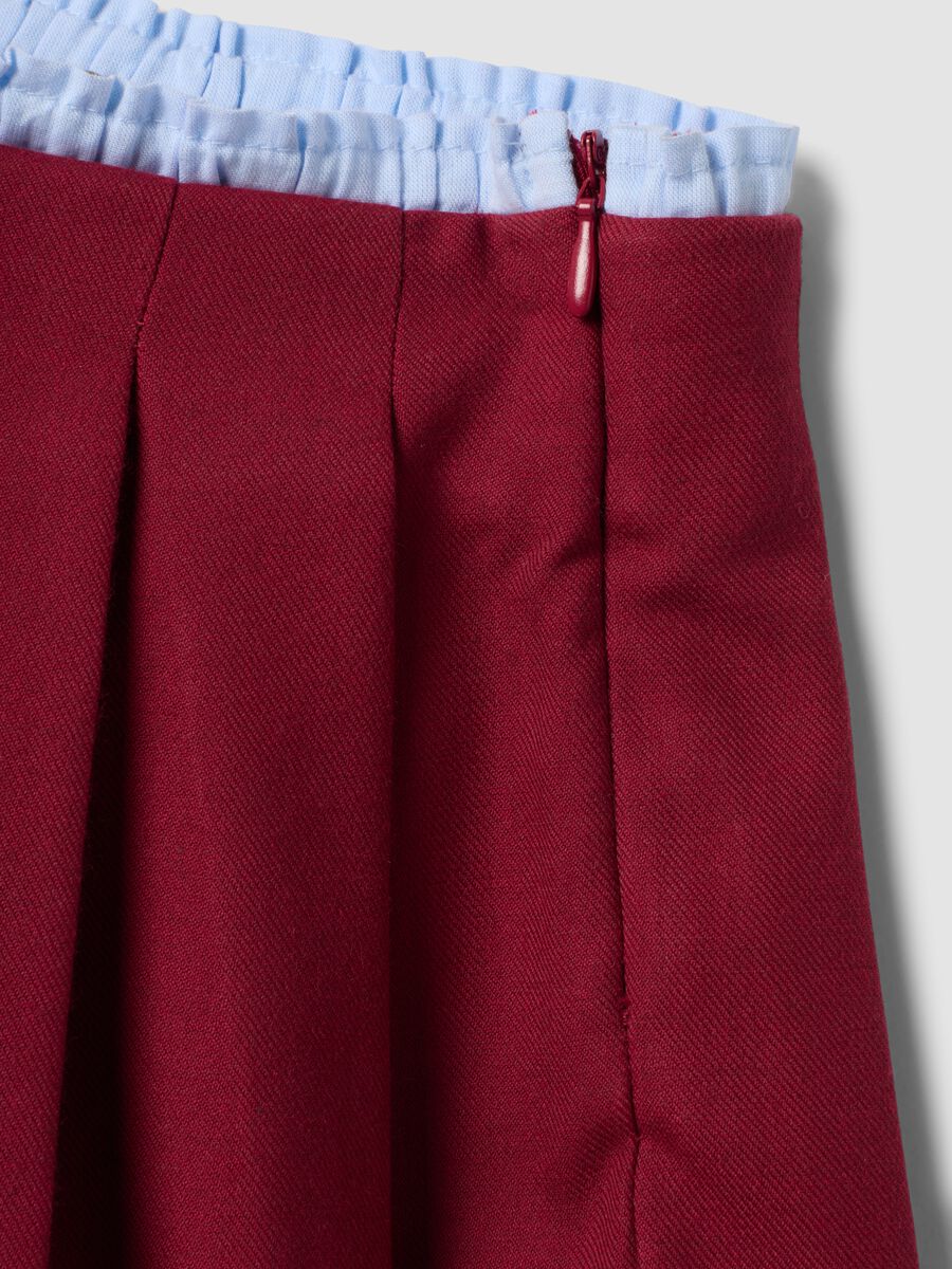 Girls&rsquo; red pleated skirt in stretch viscose_4