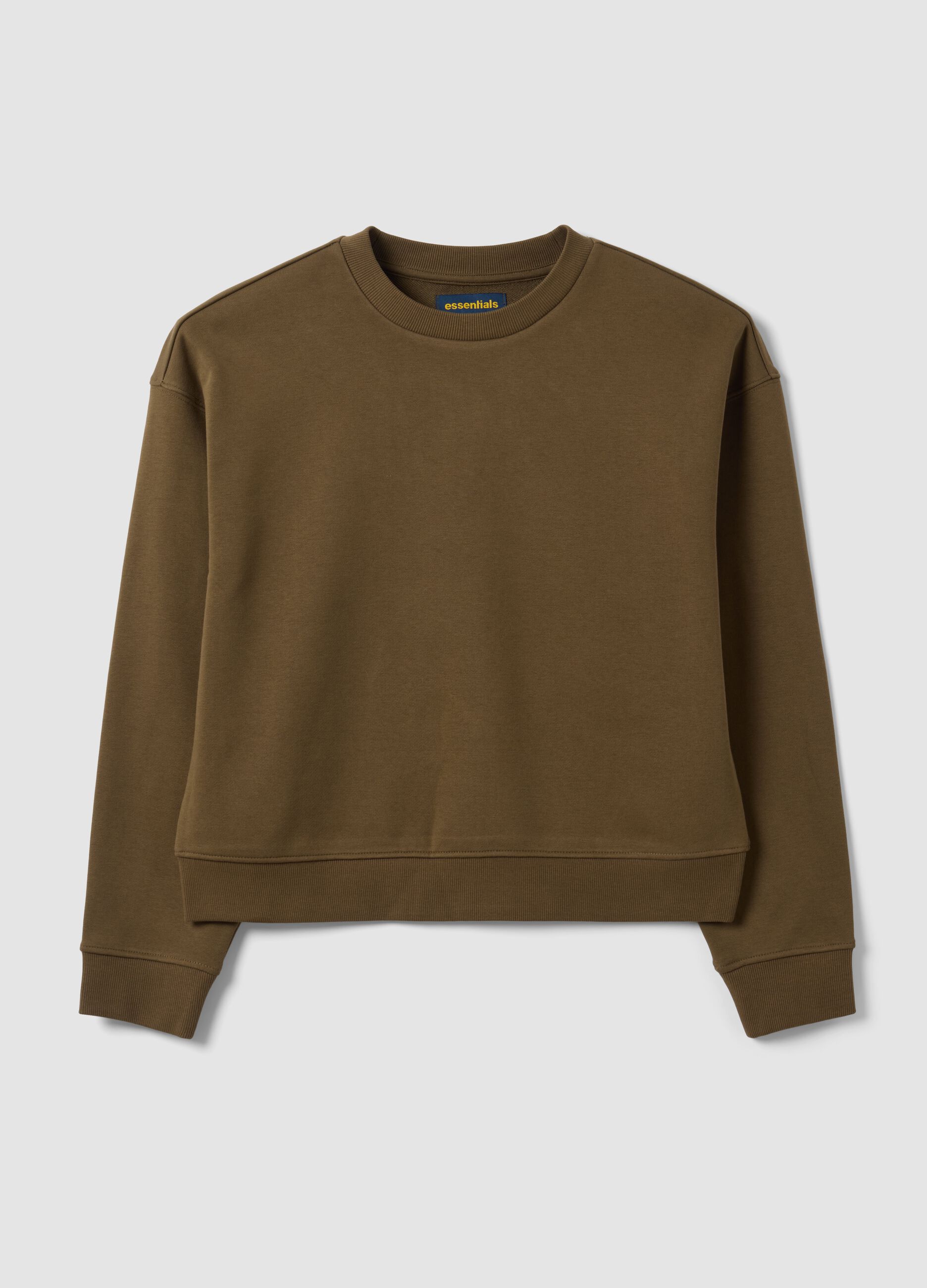 Green cotton-blend regular-fit crew-neck sweatshirt