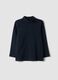 Blue organic cotton polo-neck jumper_0