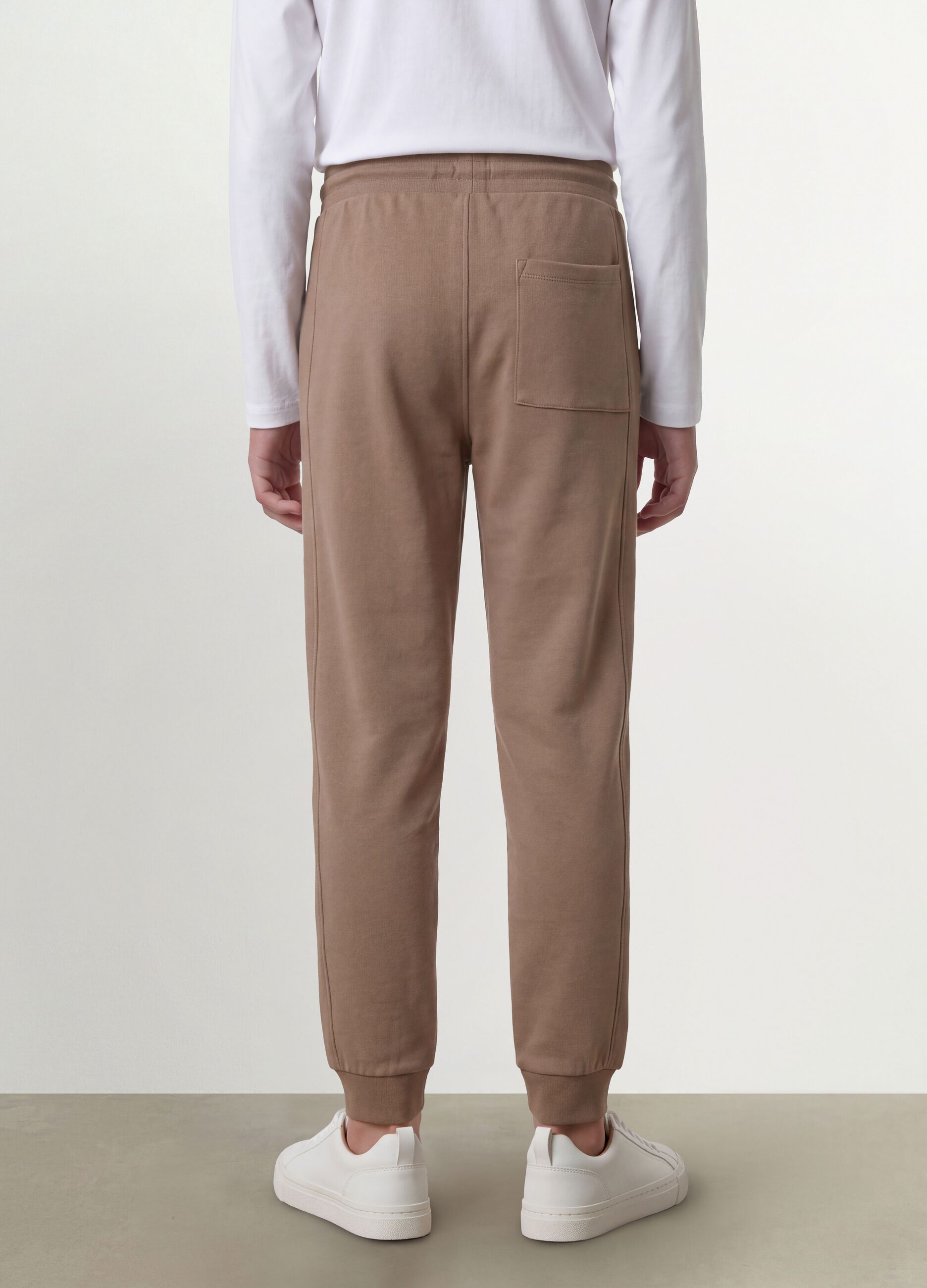 Beige organic cotton joggers