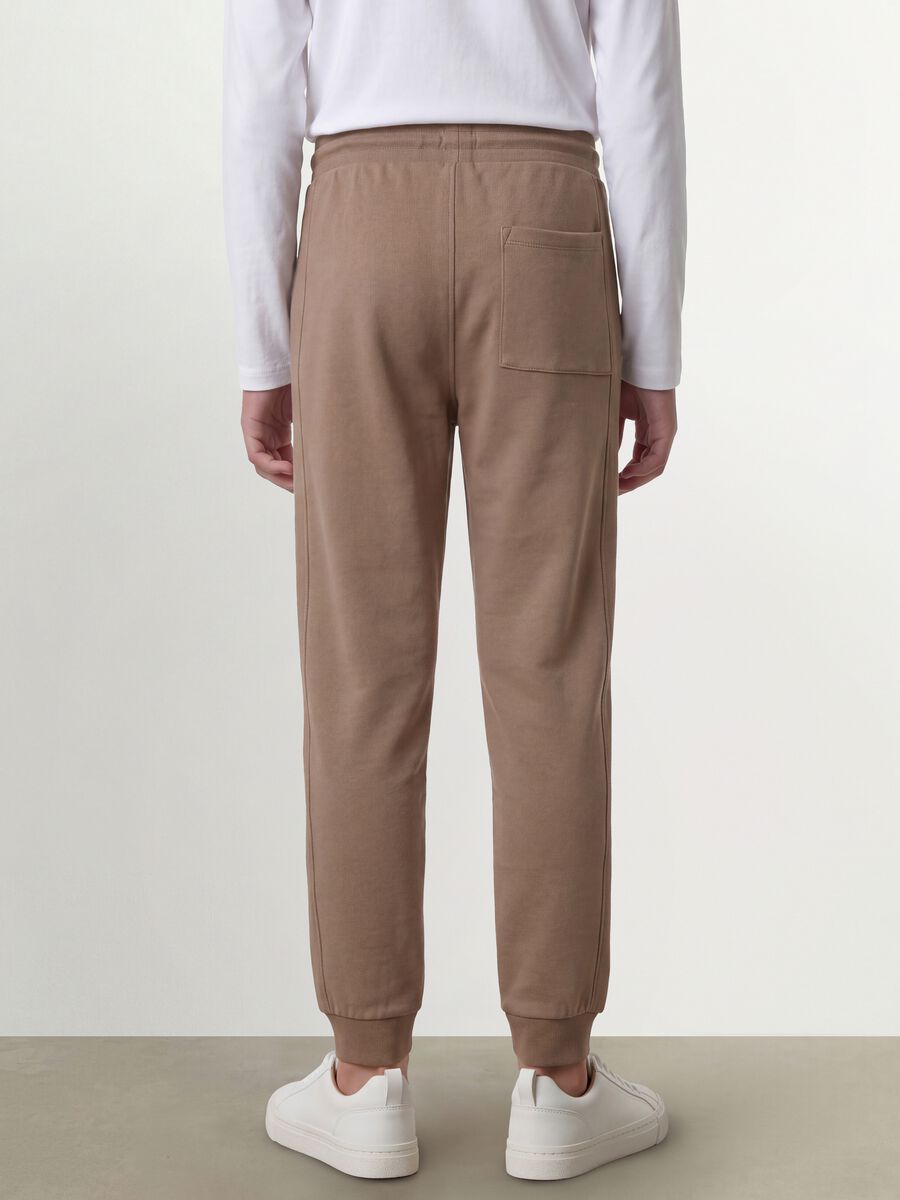 Beige organic cotton jogger trousers_3