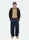 T-shirt marrone a righe in puro cotone boxy fit_3
