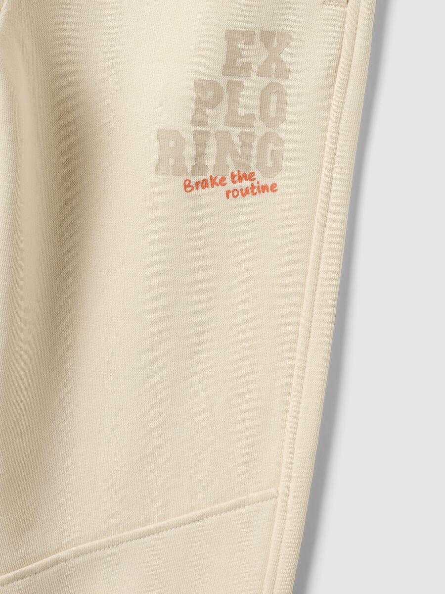 Sand pure cotton fleece oversized jogger trousers_2