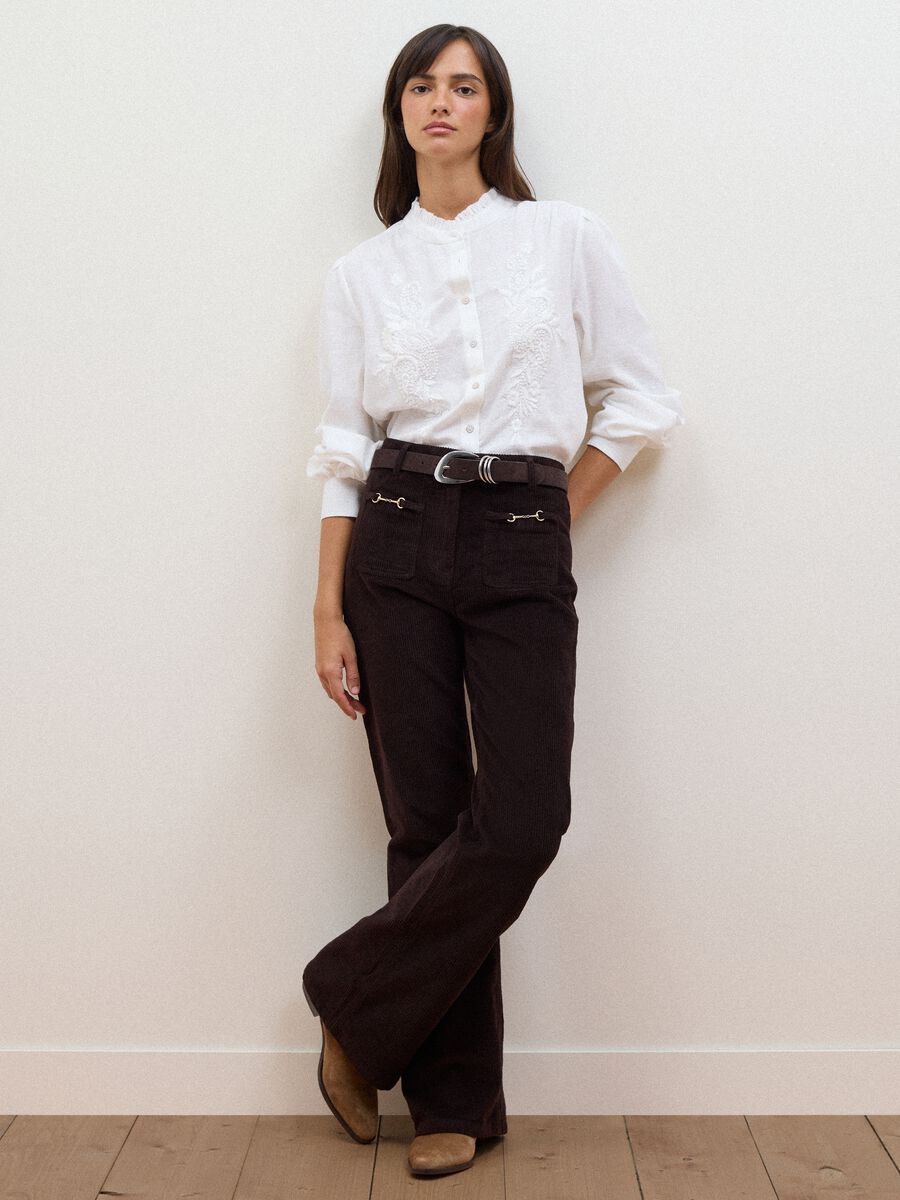 White pure cotton shirt with embroidery_2