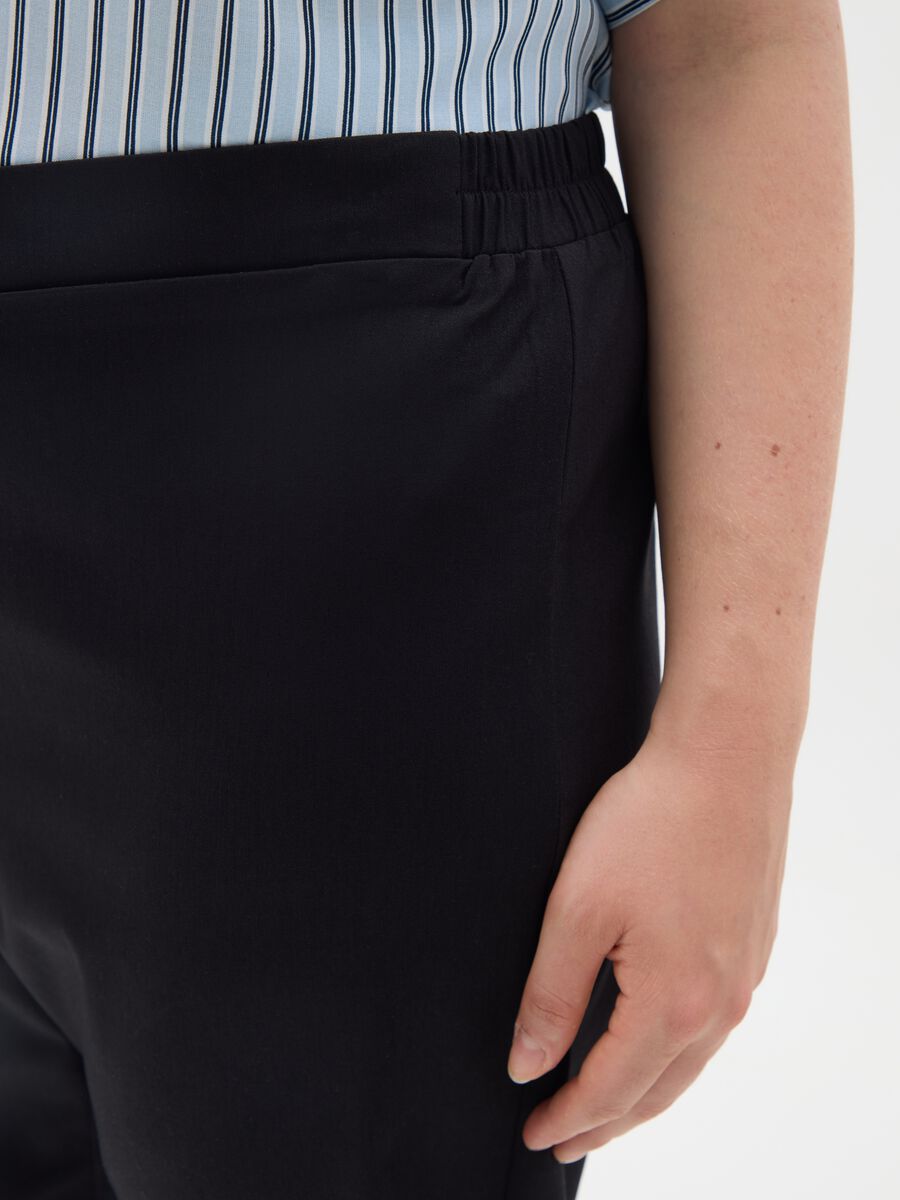 Women's Black Stretch Viscose Blend Leggings_2
