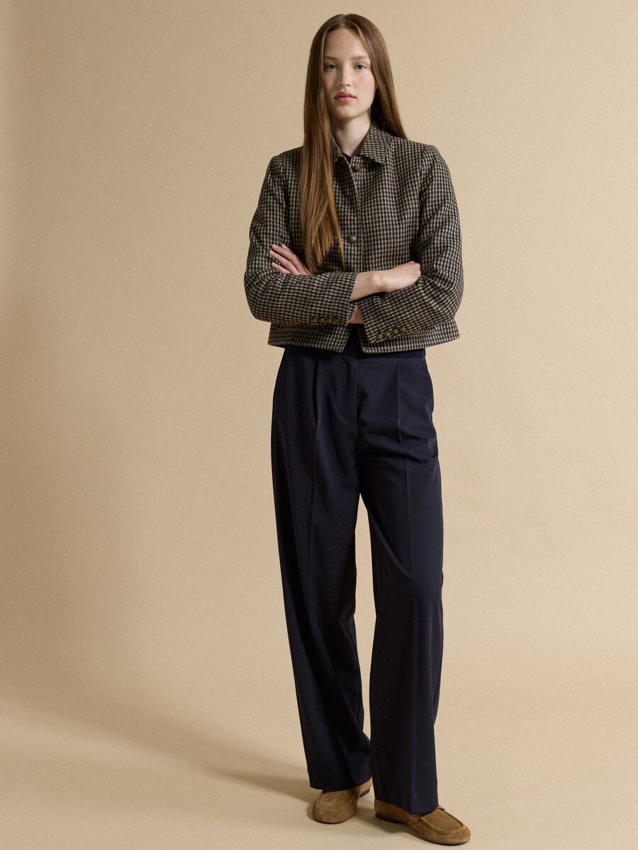 Multicolour checked wool-viscose blend blazer_2