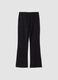 Leggings flare neri in cotone elasticizzato_0