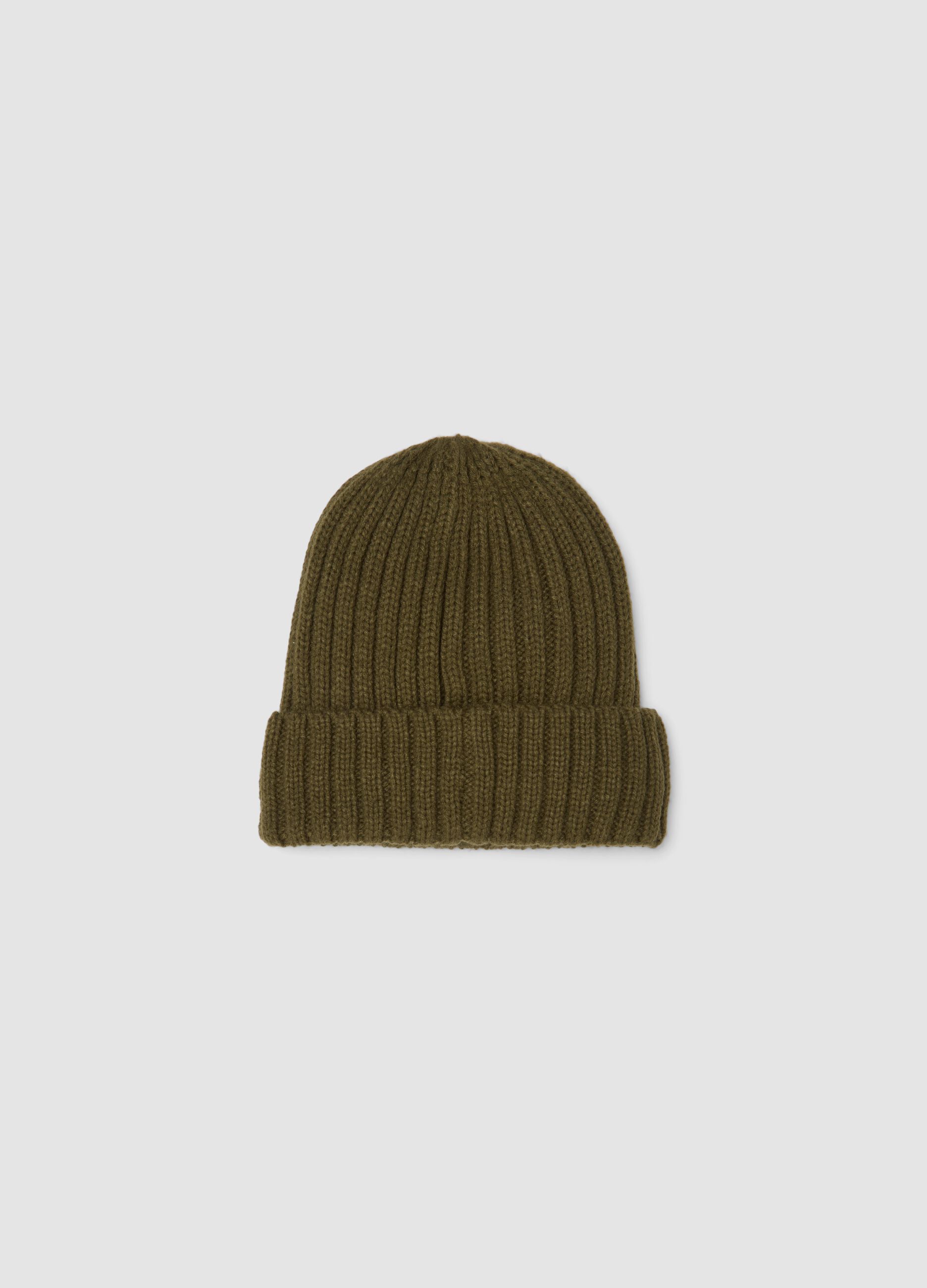 Rib-Knit Beanie with Turn-Up Cuff ALTAVIA WITH DEBORAH COMPAGNONI
