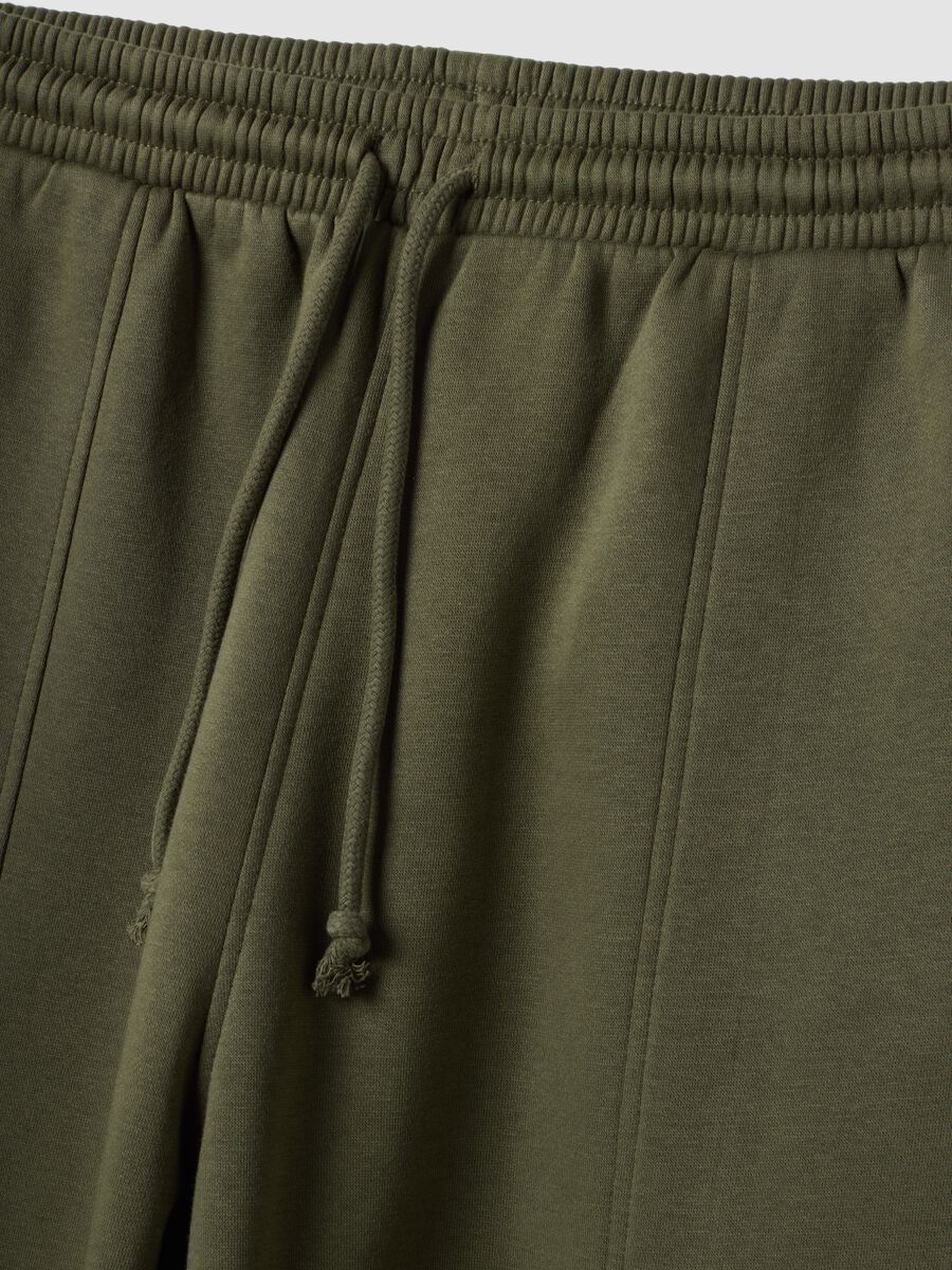 Green cotton-blend jogger trousers with drawstring_1