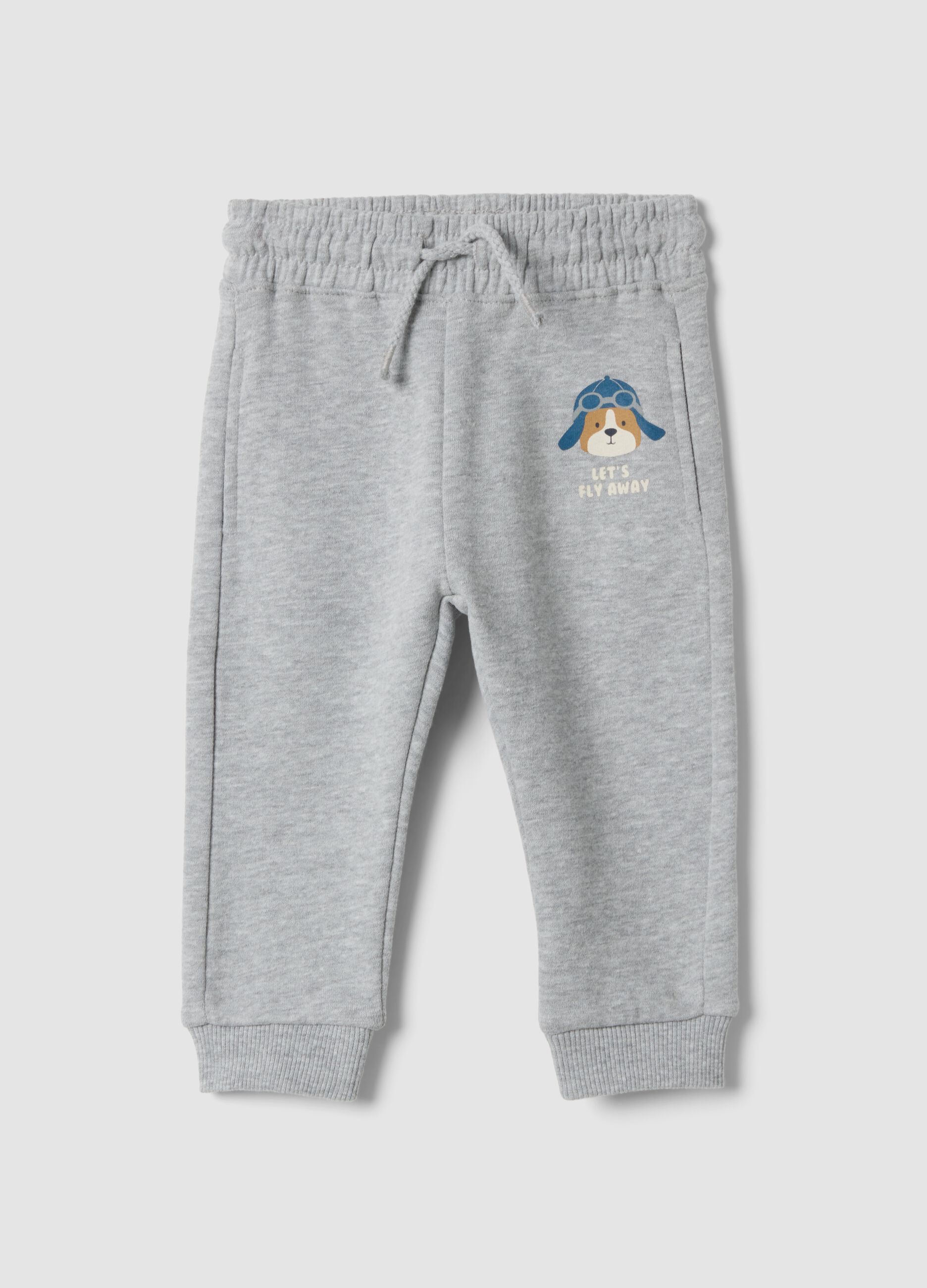 Pantaloni jogger grigi in puro cotone