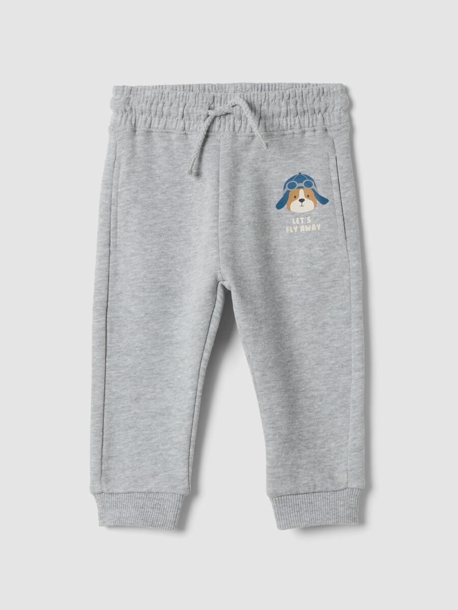 Grey pure cotton jogger trousers_0