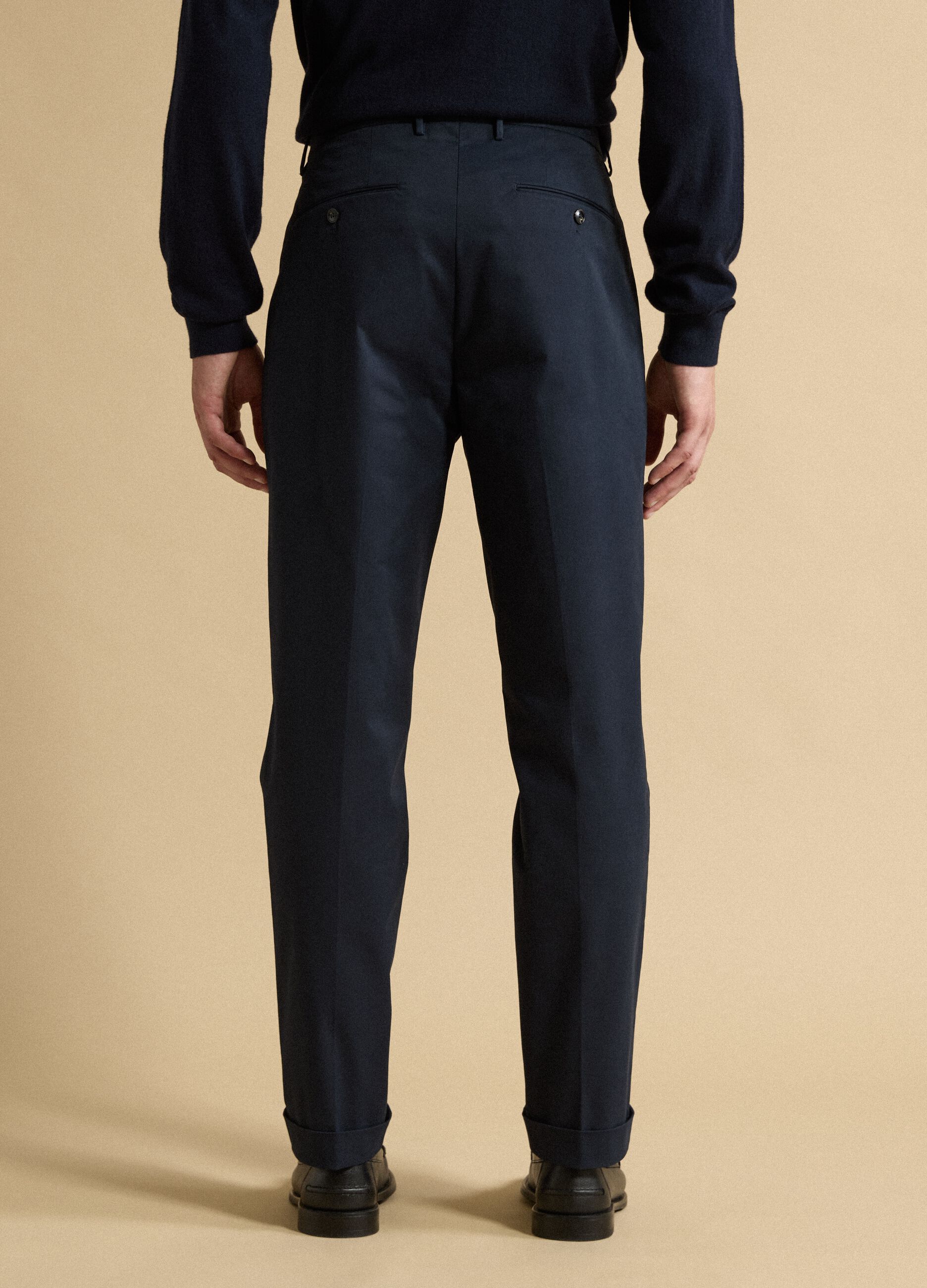 Blue regular-fit stretch cotton twill chino trousers